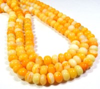 Perles Rondelles d'Opale Naturelle Teinte Orange, 9mm, Lisses et Polies, en Vrac, Fil de 16 pouces, Qualité Supérieure, Lot de Bijoux en Gros