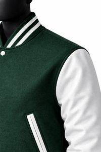 Veste de baseball de haute qualité avec impression de logo personnalisé, veste simple pour homme, coupe-vent, veste varsity pour le printemps et l'automne - Product Image 4
