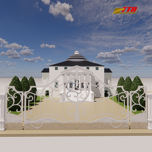 Puerta decorativa de hierro forjado para la entrada principal con accesorios de paneles personalizados y automatización lista para una fácil instalación - Product Image 5