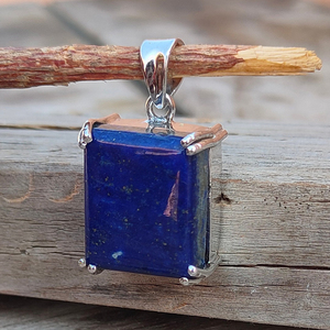 Handmade 10x14mm Rectangle Natural <b>Lapis</b> <b>Lazuli</b> <b>Pendant</b> Solid 925 Sterling Silver Gold Plated Women's Wedding Parties Fine Gift - Product Image 6