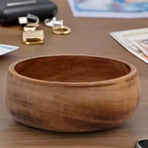 Tazón de Madera Natural Hecho a Mano, Plato para Servir, Decoración Rústica para Mesa de Cocina, Exhibición de Alimentos y Decoración del Hogar - Product Image 2