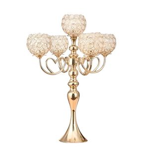 Ensemble de bougeoirs à finition antique en diamant, support rond en métal pour banquet de mariage et éclairage domestique - Product Image 5