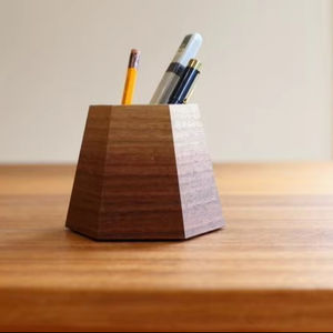 Elegant Beech Wood Pen Holder High Quality Handcrafted Office Desktop Decoration and Table Ornament Wood Crafts - Product Image 1