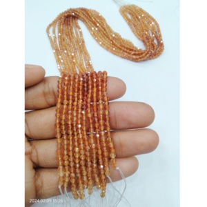 ลูกปัดโกเมนสีส้มขนาด 3 มม. แบบเจียระไนทรงกลม หินอาเกตธรรมชาติ งานแกะสลักสำหรับทำเครื่องประดับ ขายส่ง - Product Image 2