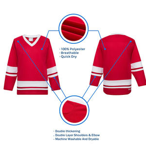 Maillot de hockey sur glace personnalisé avec nom et numéro de joueur, en stock, vente chaude, durable, maillots de hockey sur glace de qualité supérieure - Product Image 2