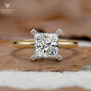 Princess cut Lab Grown Diamond Rings 3.00 Carat E/F color VVS2 Lab Grown IGI Certified Diamonds 14k 18K <b>Solid</b> Gold Fine Rings - Product Image 1