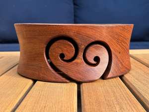 Teak Yarn <b>Bowl</b> for <b>Knitting</b> and Crocheting 9.75" X 3.75" Excellent Vintage Condition Lovely Warm Color - Product Image 5