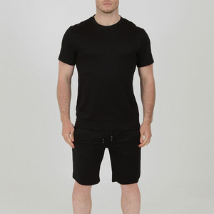 Venta al por mayor verano 2024 poliéster Jogging ropa deportiva gimnasio personalizado chándal y pantalones cortos de 2 piezas hombres camiseta conjunto - Product Image 4