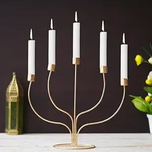 Modern Design Metal in Iron Gold Finishing Candle Holder High Quality Handmade Candlestick Stand for Dinning <b>Table</b> Candle Mold - Product Image 3