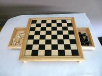 Luxe rustique pratique vente en gros jeu d'échecs en bois personnalisé jeu d'échecs grande taille plateau pliant pièces d'échecs plateau