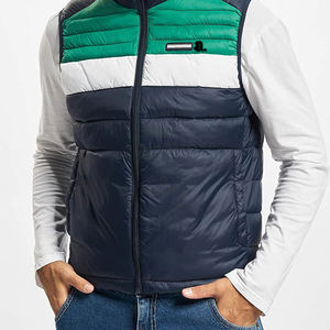Veste matelassée pour homme sans manches à col montant, logo personnalisé OEM ODM, haute qualité, coupe-vent, écologique, lavable - Product Image 3