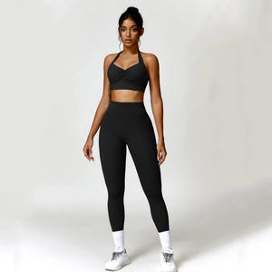OEM personnalisé dames Gym Sportswear 2 pièces ensemble femmes Sexy sport soutiens-gorge et Leggings ensembles Activewear Fitness entraînement Yoga femmes ensembles - Product Image 1