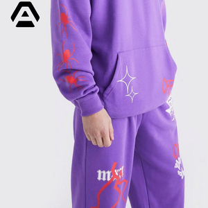 Logotipo de impresión digital Traje de sudor apilado Pantalones acampanados de dos piezas con sudaderas con capucha Chándales de estilo acampanado POR INDUSTRIAS INCREÍBLES - Product Image 4