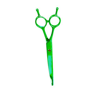Ciseaux de toilettage pour animaux de compagnie de qualité supérieure à revêtement vert lames droites et tranchantes ciseaux pour droitier ciseaux à cheveux 7.0" - Product Image 3