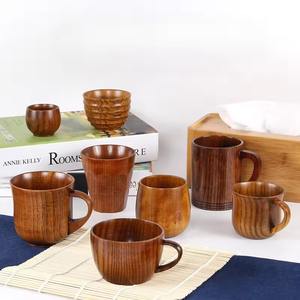 Nouveautés ensemble de tasses en bois d'acacia tasses à boire en bois avec logo personnalisé tasses à thé à boire les moins chères - Product Image 5