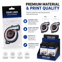 Désodorisant de voiture personnalisé avec logo, en forme de pièce de tuning (turbine, disque de frein, bouteille), en carton parfumé avec carte d'identité individuelle