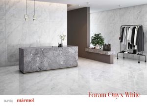 กระเบื้องปูพื้นพอร์ซเลนเคลือบสีขาวนิลขนาด600x1200มม. พื้นผิวมันวาวทันสมัยกันลื่นต้านเชื้อแบคทีเรียสำหรับภายในห้องน้ำโรงเรียน - Product Image 3