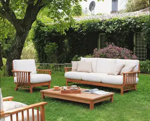Garden Sofa and Table Patio Living Set Furniture Outdoor Teak Living Set Furniture For Hotel and Home Living