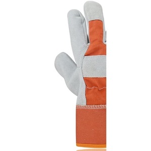 Guantes de soldadura de cuero dividido de vaca de larga duración de alta calidad, guantes de aparejo canadienses de trabajo, guantes de seguridad, aparejo de protección de manos - Product Image 5