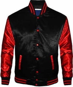 Personalizado nuevo estilo de satén bombardero chaqueta Versity bordado personalizado seda Versity chaqueta de béisbol Pakistán - Product Image 1