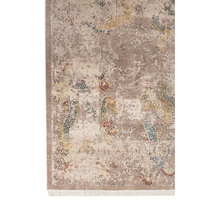 Alfombras de Lana y Seda Anudadas a Mano del Lejano Oriente, Color Beige Marrón con Diseño Floral Clásico para Dormitorio, AKWS-3041, Alfombra Rectangular para Pasillo Hecha a Mano - Product Image 4