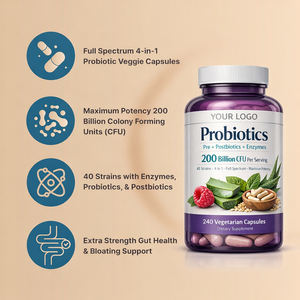 大人向けグルテンフリー、ビーガン、オーガニック、腸内環境改善プロバイオティクス240カプセル、カスタムロゴ対応、売れ筋商品 - Product Image 6
