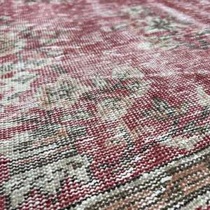 Vintage Turkish <b>Runner</b> Rug 3.1x8.6 ft (93x261 cm), <b>Red</b> Plants & trees Rug - Product Image 5