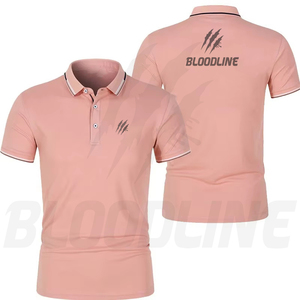 Chemise à manches courtes pour homme Bloodline, couleur unie, coton tricoté, respirant, coupe classique, 220g, bleu - Product Image 2