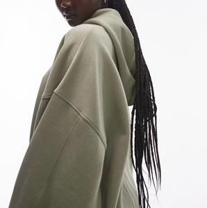 Women Oversized Pullover Hoodie Soft <b>Velour</b> Long Sleeve Casual <b>Sweatshirt</b> Cozy Loose Fit Streetwear Front Logo Fashion - Product Image 5