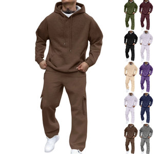 Ensemble de survêtements personnalisés en tissu de coton GSM, ensemble de sweat à capuche vierge et de jogging, approvisionnement de marque privée en usine OEM/ODM - Product Image 1