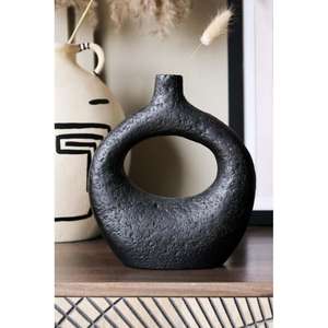 Pot de fleurs noir de style campagnard, vase décoratif pour table de chambre à coucher, artisanat en métal, style personnalisé, plantes artificielles et pot de fleurs - Product Image 6