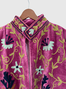 Chaqueta de terciopelo bordada a mano con cuello mandarín, manga larga, estampado animal, talla grande, ropa de invierno para mujer - Product Image 5