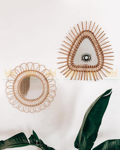 Miroir mural en rotin au design personnalisable pour la décoration intérieure dans la chambre des enfants Meilleure vente - Product Image 6