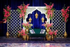 Paneles Metálicos Decorativos Estilo Mehrab para Escenario de Boda Musulmana, Paneles de Arco Cortados con Láser Coloridos para Escenario de Boda, Metal, Alemania - Product Image 6