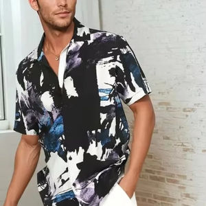 Camisa informal de 100% algodón para hombre, ajuste Regular, estampado a cuadros, cuello extendido, tejido de punto teñido liso, suministro ODM - Product Image 1