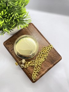 Nouveau bouton poussoir maritime boussole en laiton nautique dans une boîte en bois fait à la main en laiton pointage promotion cadeau d'entreprise personnalisé - Product Image 3