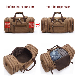 Sacs de voyage à faible MOQ, vintage, grande capacité, extensibles, en toile, unisexe, durables, sacs fourre-tout, sacs bandoulière, sacs de voyage, sacs de sport - Product Image 4