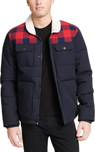 <b>Men's</b> Autumn Original <b>Canvas</b> Leather <b>Jacket</b> Stand Collar Puffer Style Reasonable Price Over Size Fashionable - Product Image 3