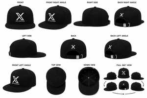 Casquette snapback à 5 panneaux, visière plate, avec logo brodé 3D, noire premium, avec boucle métallique - Product Image 6