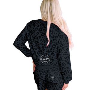 Conjuntos de Sudadera y Pantalones Cortos Sublimados Personalizados, Conjunto Deportivo de Pantalones Cortos para Mujer, Conjunto de Pantalones Cortos Femeninos con Estampado al por Mayor - Product Image 3