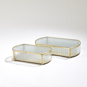 Caja de joyería hexagonal de latón y vidrio, organizador de exhibición, caja transparente, anillos, pulsera, organizador dorado para suministros de aniversario de boda - Product Image 4