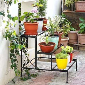 High Quality Metal 3-Tier Plant <b>Stand</b> Indoor Outdoor Plant Holder for Flower <b>Pot</b> Display Garden Flower Step shelf - Product Image 5