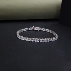 สร้อยข้อมือเพชรแบบหลวมสำหรับผู้หญิงกำไลข้อมือ25CT ลายเจ้าหญิงตัดเป็นเงินสเตอร์ลิง925พร้อมดีไซน์ทันสมัย - Product Image 1