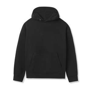 Sweat-shirts à capuche surdimensionnés noirs OEM avec poche cachée, logo personnalisé, respirants, style vintage streetwear, fermeture éclair, 100% coton - Product Image 6