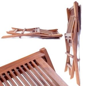 เฟอร์นิเจอร์ไม้อะคาเซียพับได้สำหรับกลางแจ้งและพลาสติกเก้าอี้สวนสำหรับสวนริมชายหาดสไตล์พักผ่อน - Product Image 5