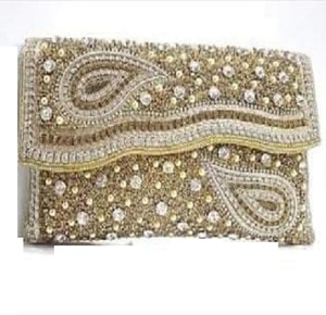 Diamante de imitación bordado piedra trabajo imitación perla chapado en oro Vintage mariposa sólido conjunto completo enlace cadena encanto boda - Product Image 1