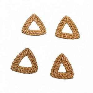Charme en rotin fait à la main, accessoire de bijouterie tissé naturel pour la fabrication de boucles d'oreilles et de colliers - Product Image 1
