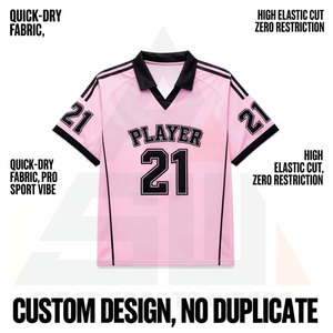 Maillot de football personnalisé brodé pour homme – Tenue de sport d'été respirante à séchage rapide – Ensemble court à col en V avec numéros - Product Image 4