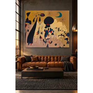 Impression sur toile Fida Joan Miro, croissant de lune et figures nocturnes - Product Image 2