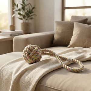 Rainbow Joy Eco-Friendly Cotton and <b>Wood</b> Tug <b>Toys</b> for Cats and Dogs Classic Simple <b>Animation</b> Style Small Large Sizes Available - Product Image 4